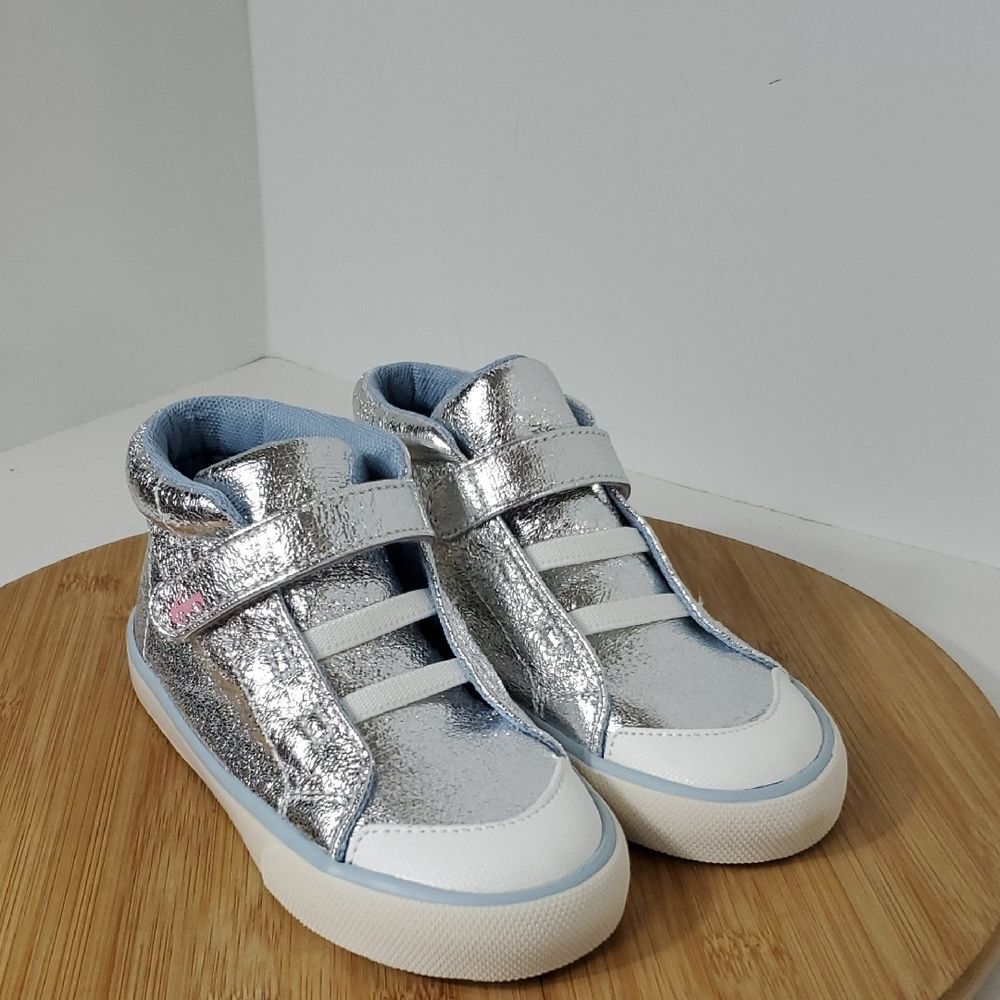 See Kai Run Drew Silver High Top Sneakers Toddler Size 6 NIB